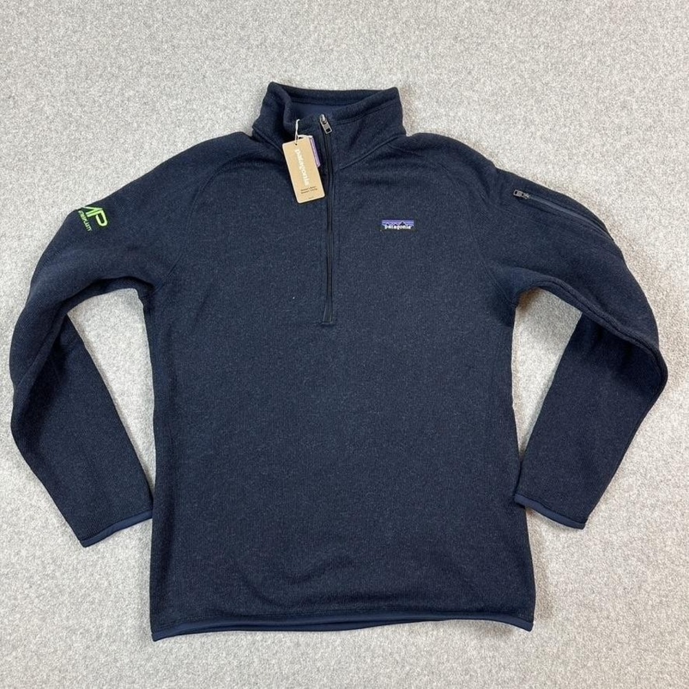 Patagonia Better Sweater 1/4 Zip Pullover Womens Large Navy Fleece ASAP Logo